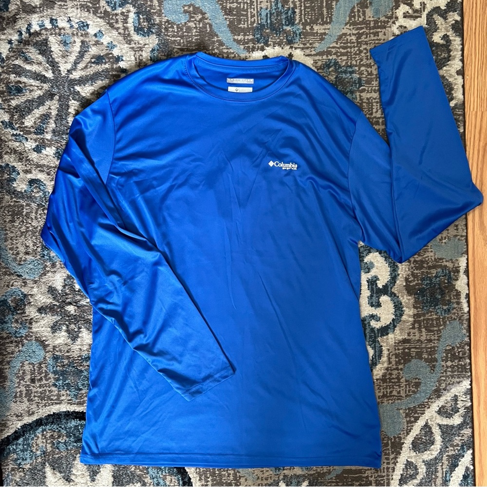 Columbia Men's Vibrant Blue Long Sleeve Tee Size L
